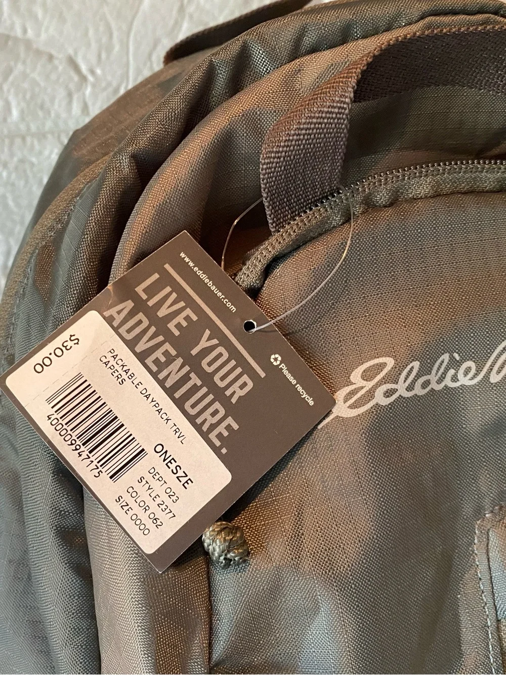 Eddie Bauer Stowaway Packable 20L Daypack Backpack - New With Tags